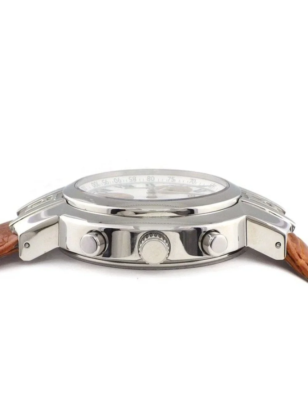 Fendi Watch Orologi White Dial Date Chronograph Tachymeter Small Seconds